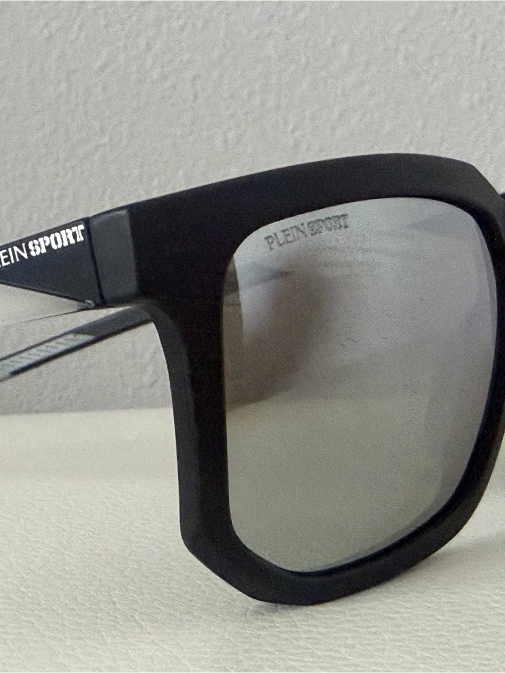 Plein Sport Black Frame Sunglasses with Reflective Lenses - Picture 6 of 8